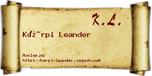 Kárpi Leander névjegykártya